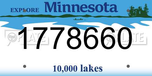 1778660 Minnesota License Plate