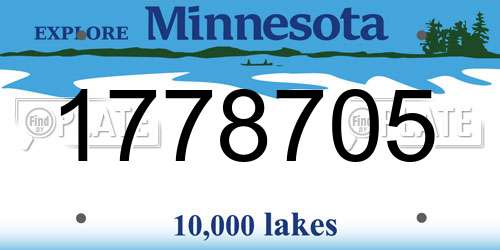 1778705 Minnesota License Plate