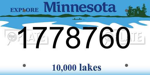 1778760 Minnesota License Plate