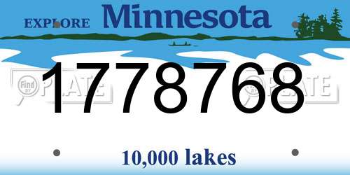 1778768 Minnesota License Plate