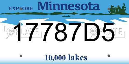 17787D5 Minnesota License Plate