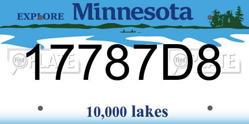 17787D8 Minnesota License Plate
