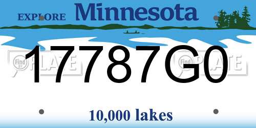 17787G0 Minnesota License Plate