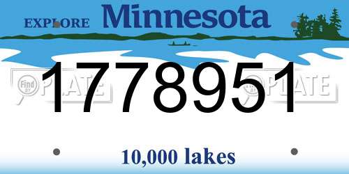 1778951 Minnesota License Plate