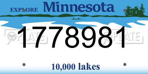1778981 Minnesota License Plate