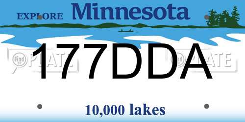 177DDA Minnesota License Plate