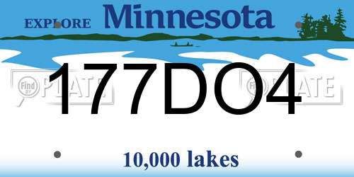 177DO4 Minnesota License Plate