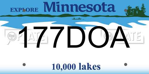 177DOA Minnesota License Plate
