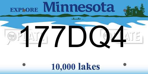 177DQ4 Minnesota License Plate