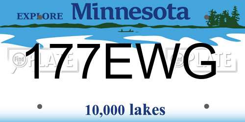 177EWG Minnesota License Plate