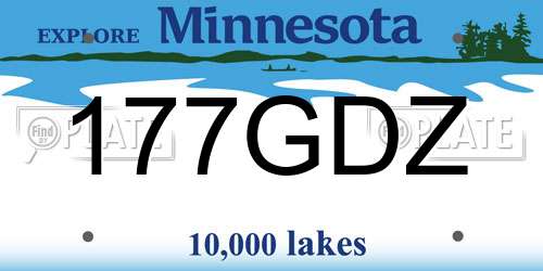 177GDZ Minnesota License Plate