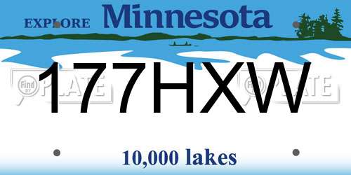 177HXW Minnesota License Plate