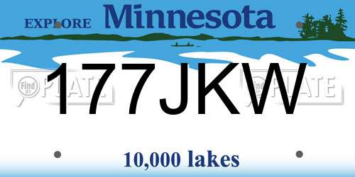 177JKW Minnesota License Plate