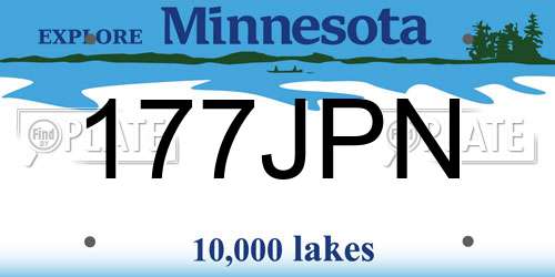 177JPN Minnesota License Plate