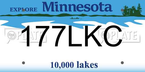 177LKC Minnesota License Plate