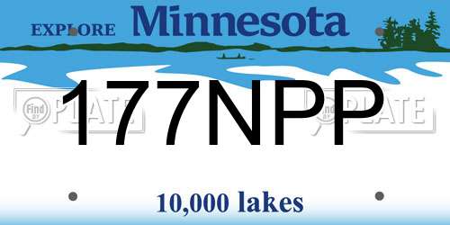 177NPP Minnesota License Plate