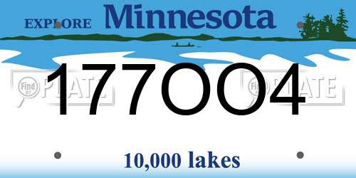 177OO4 Minnesota License Plate