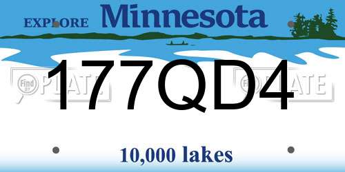177QD4 Minnesota License Plate