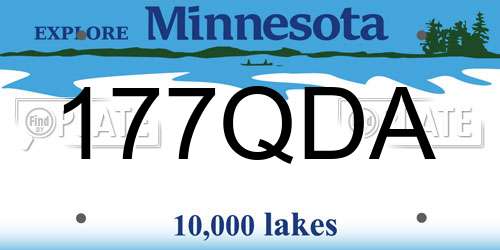 177QDA Minnesota License Plate