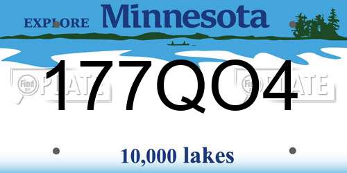 177QO4 Minnesota License Plate