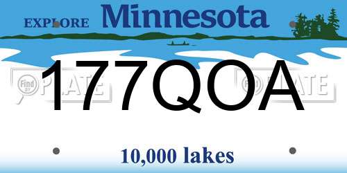 177QOA Minnesota License Plate