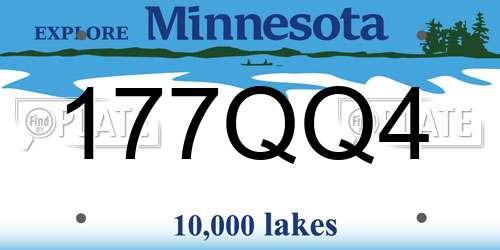 177QQ4 Minnesota License Plate