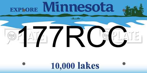 177RCC Minnesota License Plate