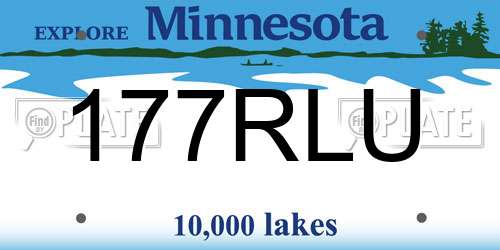 177RLU Minnesota License Plate