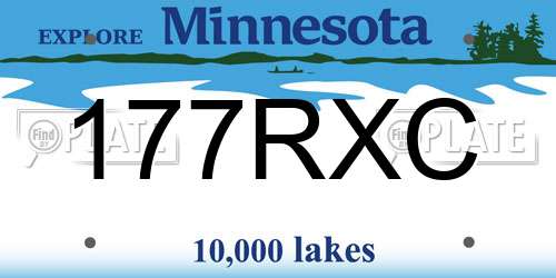 177RXC Minnesota License Plate