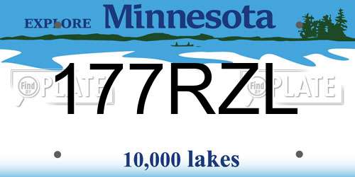 177RZL Minnesota License Plate