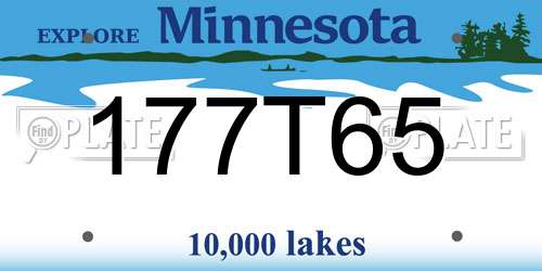 177T65 Minnesota License Plate