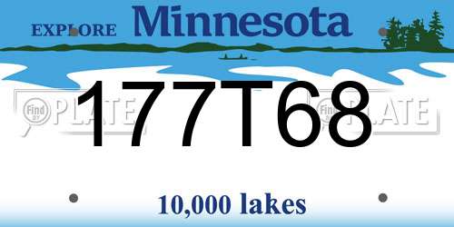 177T68 Minnesota License Plate