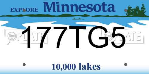 177TG5 Minnesota License Plate