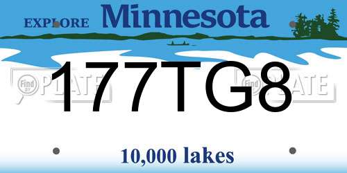 177TG8 Minnesota License Plate