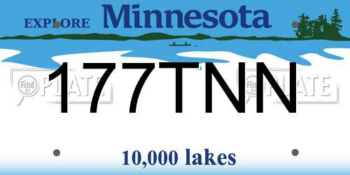 177TNN Minnesota License Plate