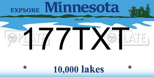 177TXT Minnesota License Plate