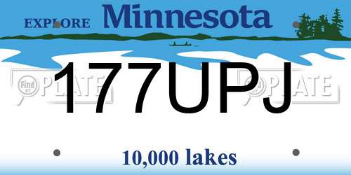 177UPJ Minnesota License Plate