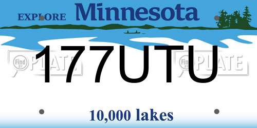 177UTU Minnesota License Plate