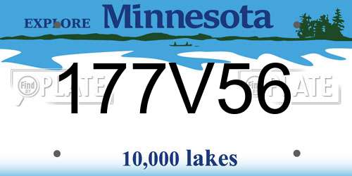 177V56 Minnesota License Plate