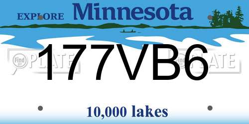 177VB6 Minnesota License Plate