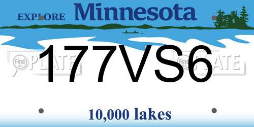177VS6 Minnesota License Plate