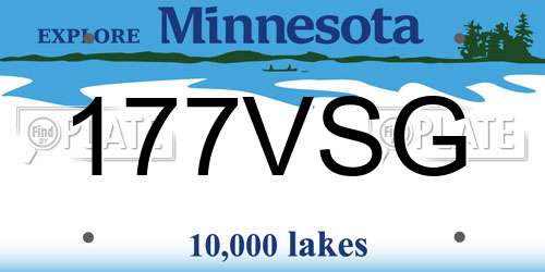 177VSG Minnesota License Plate