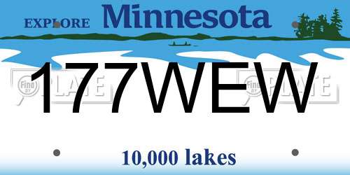 177WEW Minnesota License Plate