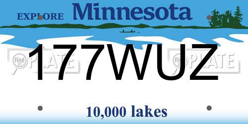 177WUZ Minnesota License Plate