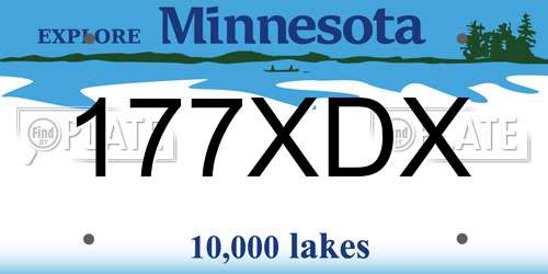 177XDX Minnesota License Plate