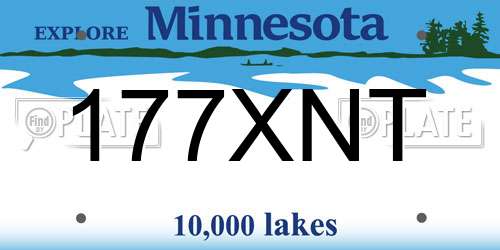 177XNT Minnesota License Plate