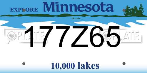 177Z65 Minnesota License Plate