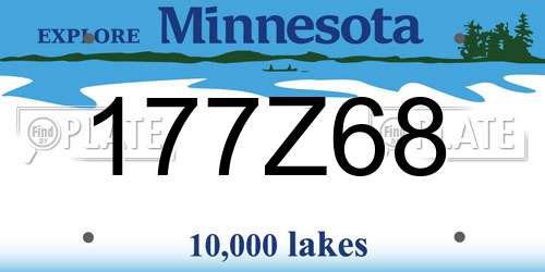 177Z68 Minnesota License Plate