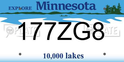 177ZG8 Minnesota License Plate