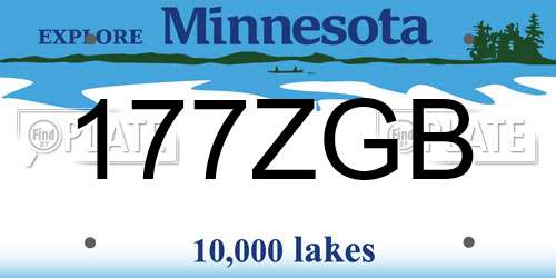 177ZGB Minnesota License Plate